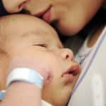 cesarean recovery with newborn on chest