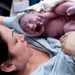 hospital birth with newborn given to mom