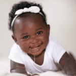 teething baby with drool