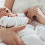 Mom holding baby