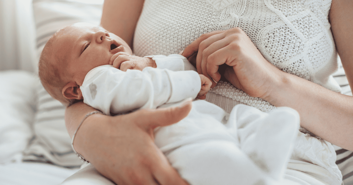 Mom holding baby