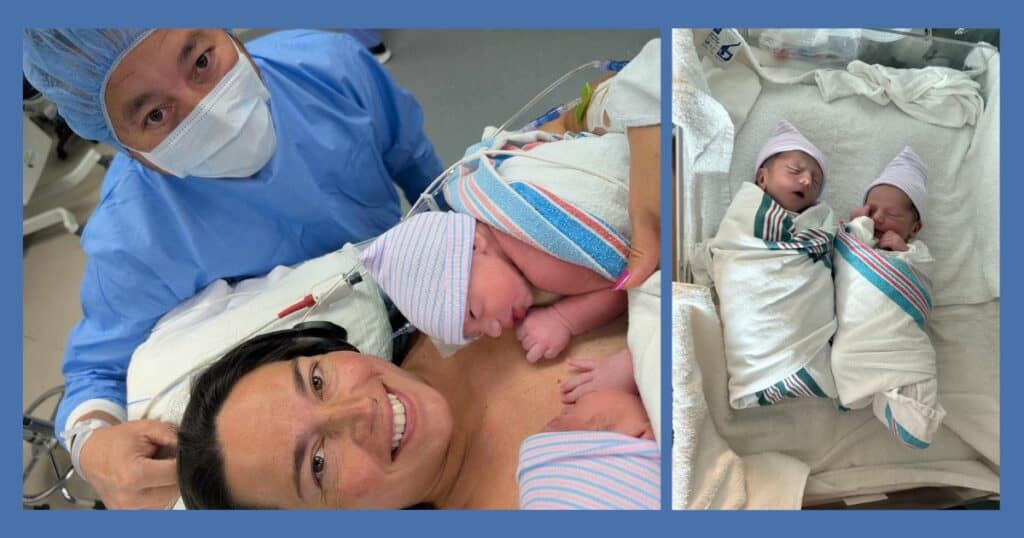 Mom giving birth to twins, my twin birth story
