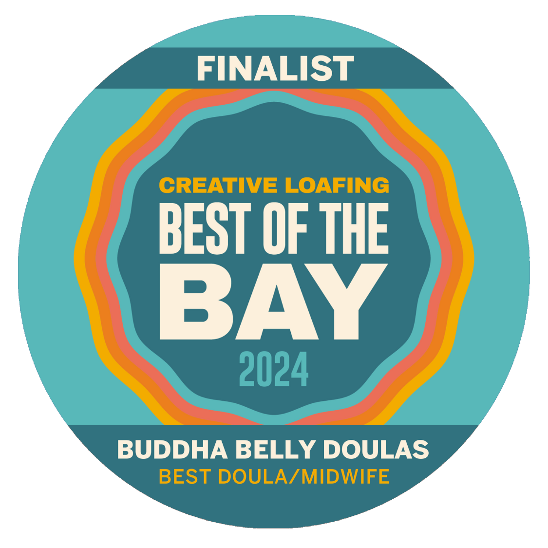Finalist Badge for Best of the Bay 2024 Doulas / Midwife