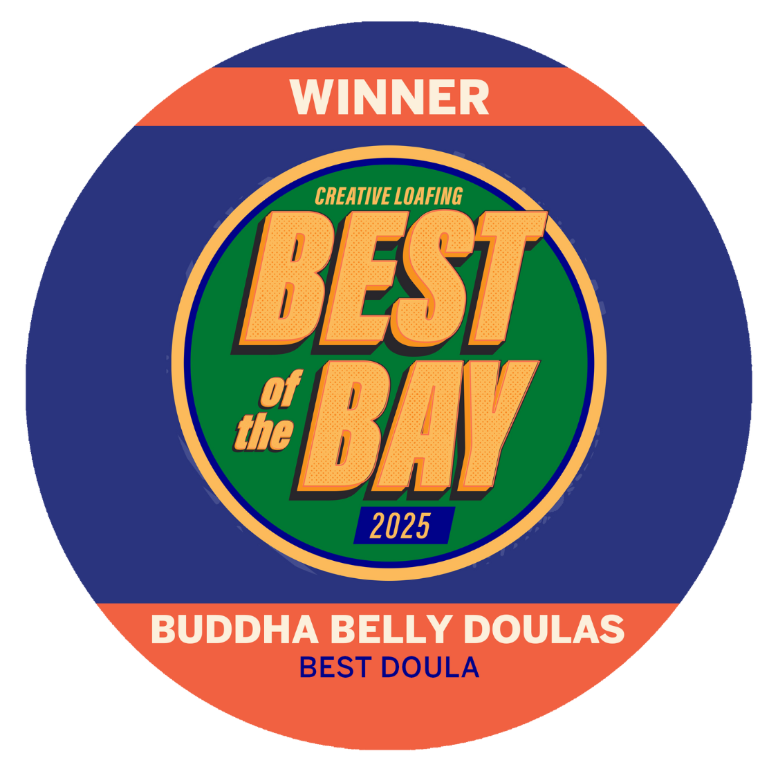 Winner Badge for Best of the Bay 2025 Best Doulas