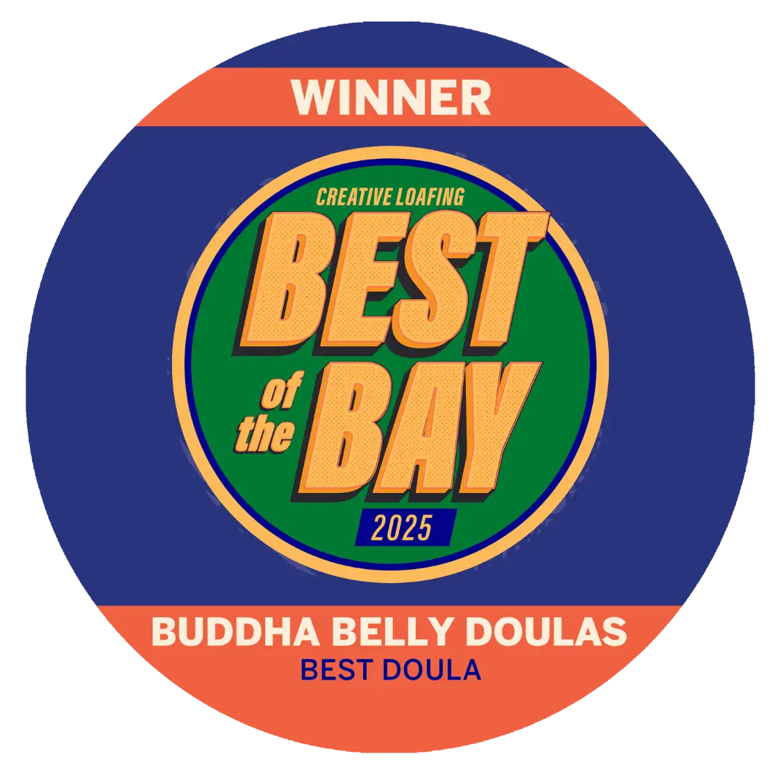 Winner Badge for Best of the Bay 2025 Best Doulas