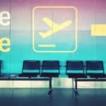 airport gate signs for travelling family