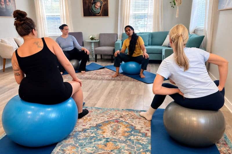 pelvic floor yoga class at Buddha Belly Doulas in Tampa FL