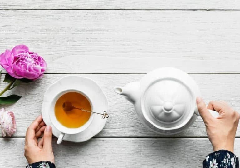 serving tea