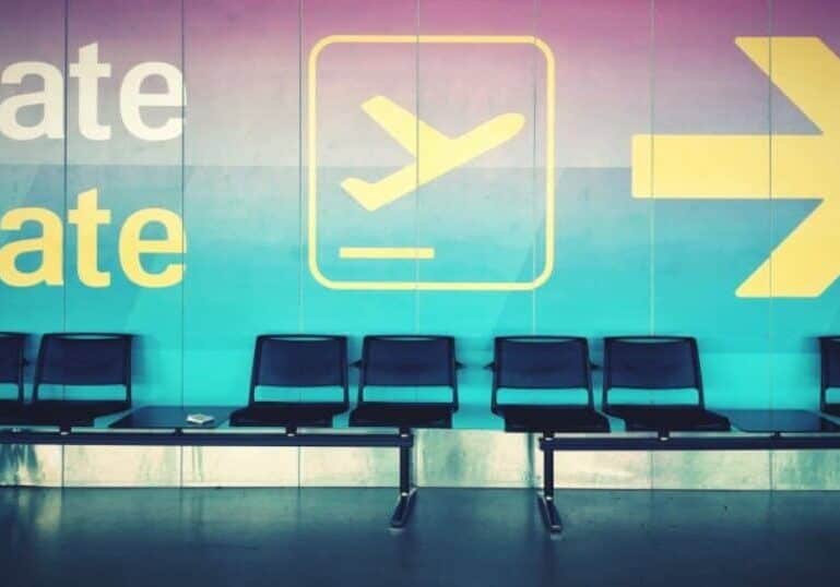 airport gate sign
