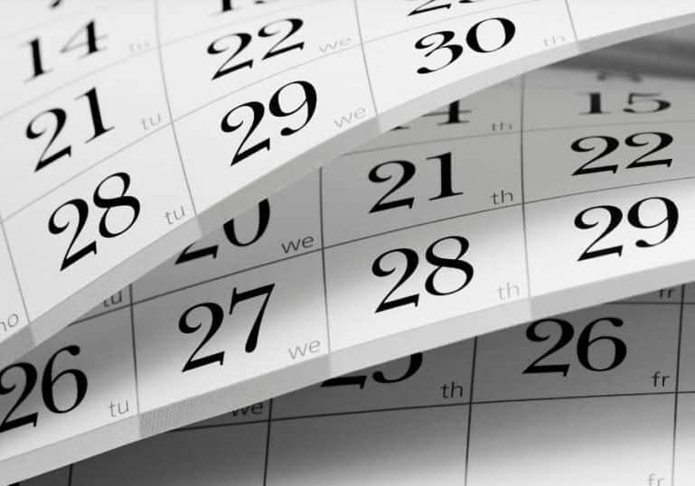 calendar of months