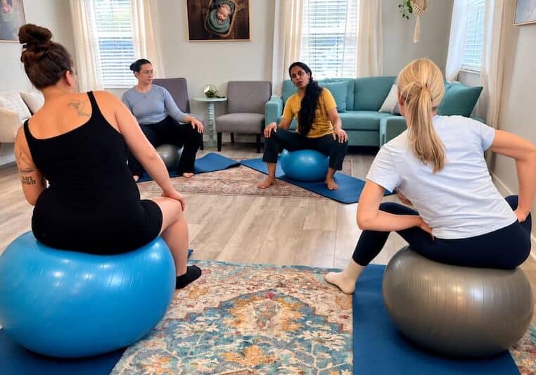 pelvic floor yoga class at Buddha Belly Doulas in Tampa FL