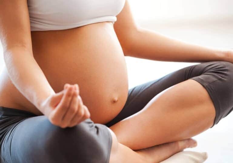 prenatal yoga pose